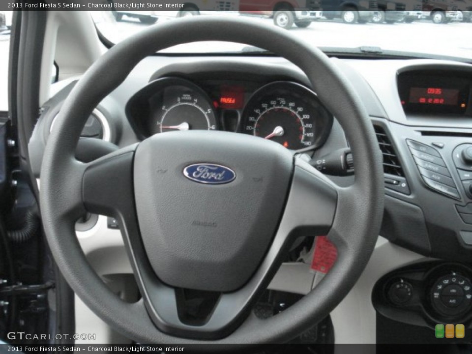 Charcoal Black/Light Stone Interior Steering Wheel for the 2013 Ford Fiesta S Sedan #71204198