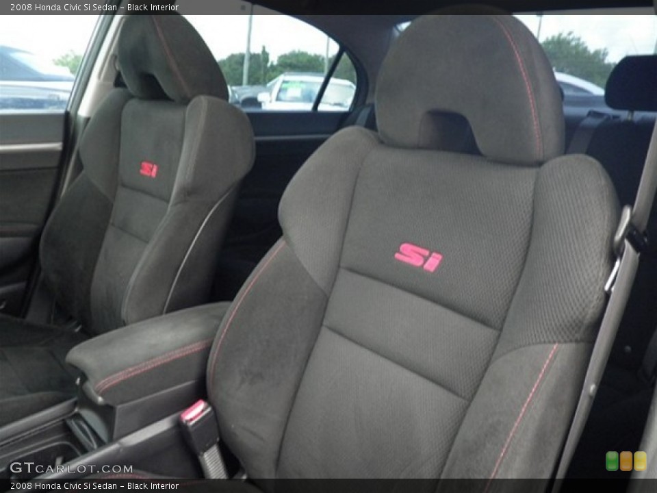 Black Interior Front Seat for the 2008 Honda Civic Si Sedan #71208184