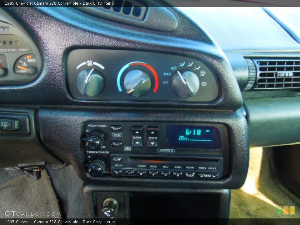 Dark Gray Interior Controls for the 1995 Chevrolet Camaro Z28 Convertible #71221189