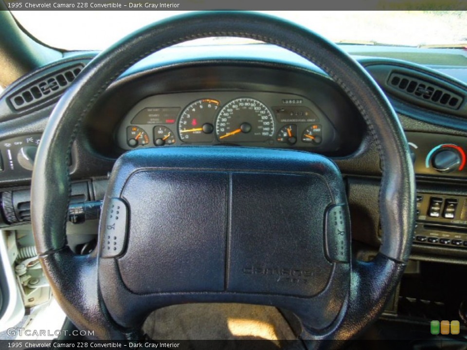 Dark Gray Interior Steering Wheel for the 1995 Chevrolet Camaro Z28 Convertible #71221195