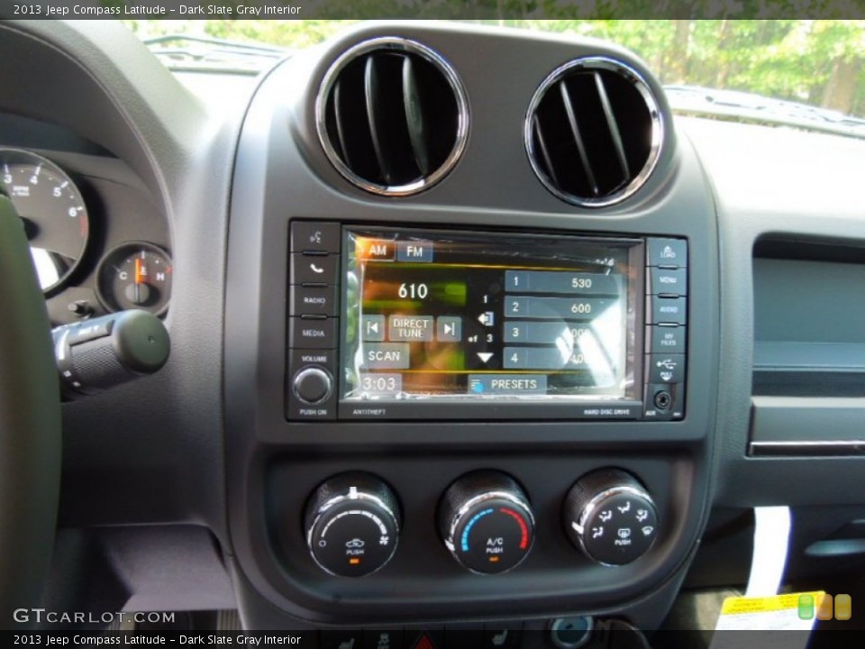 Dark Slate Gray Interior Controls for the 2013 Jeep Compass Latitude #71221804