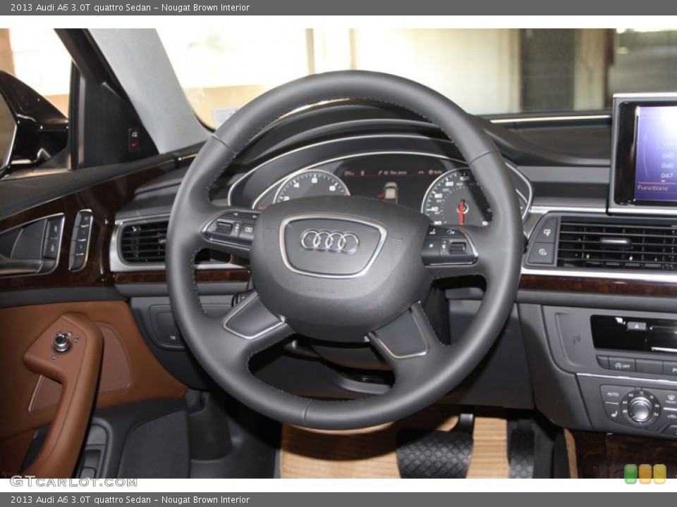 Nougat Brown Interior Steering Wheel for the 2013 Audi A6 3.0T quattro Sedan #71244919