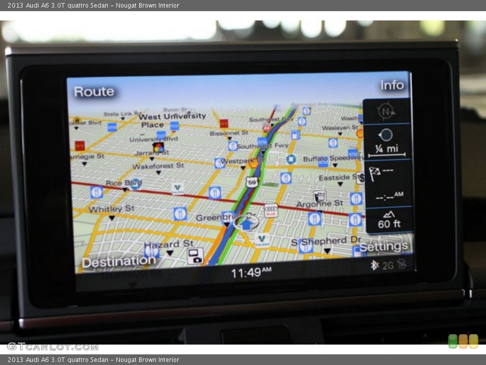 Nougat Brown Interior Navigation for the 2013 Audi A6 3.0T quattro Sedan #71244928