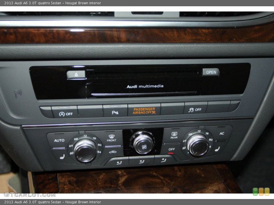 Nougat Brown Interior Controls for the 2013 Audi A6 3.0T quattro Sedan #71244937