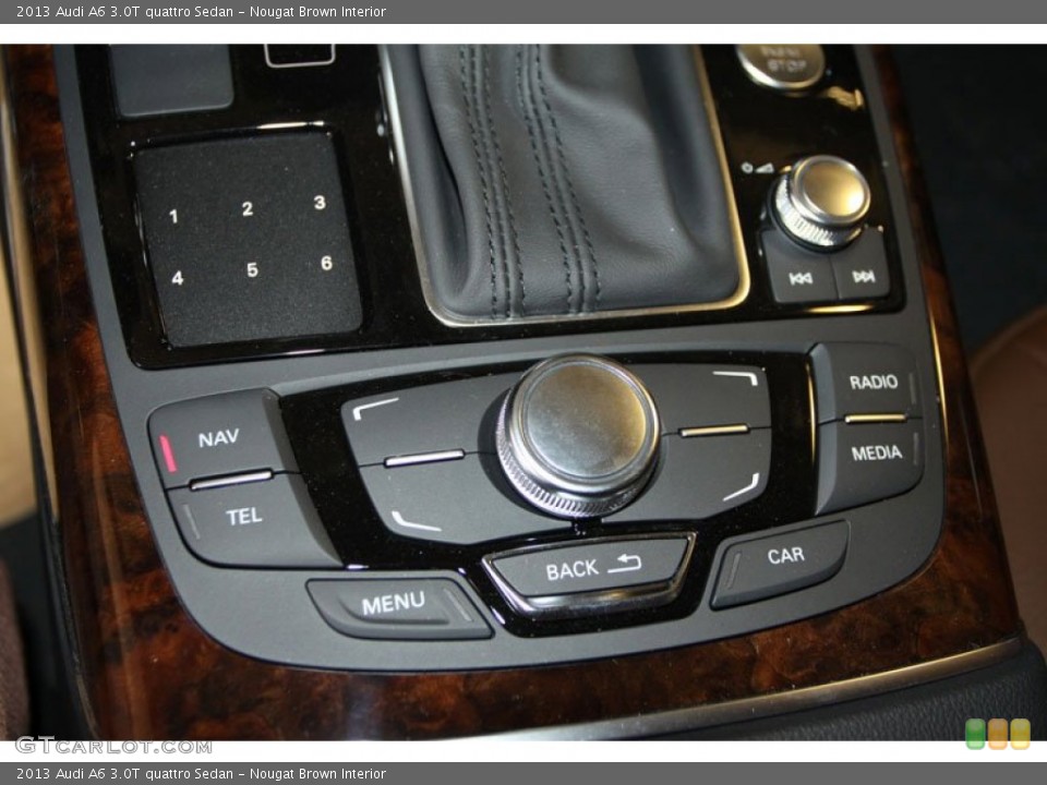 Nougat Brown Interior Controls for the 2013 Audi A6 3.0T quattro Sedan #71244955