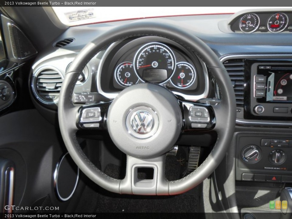 Black/Red Interior Steering Wheel for the 2013 Volkswagen Beetle Turbo #71251155