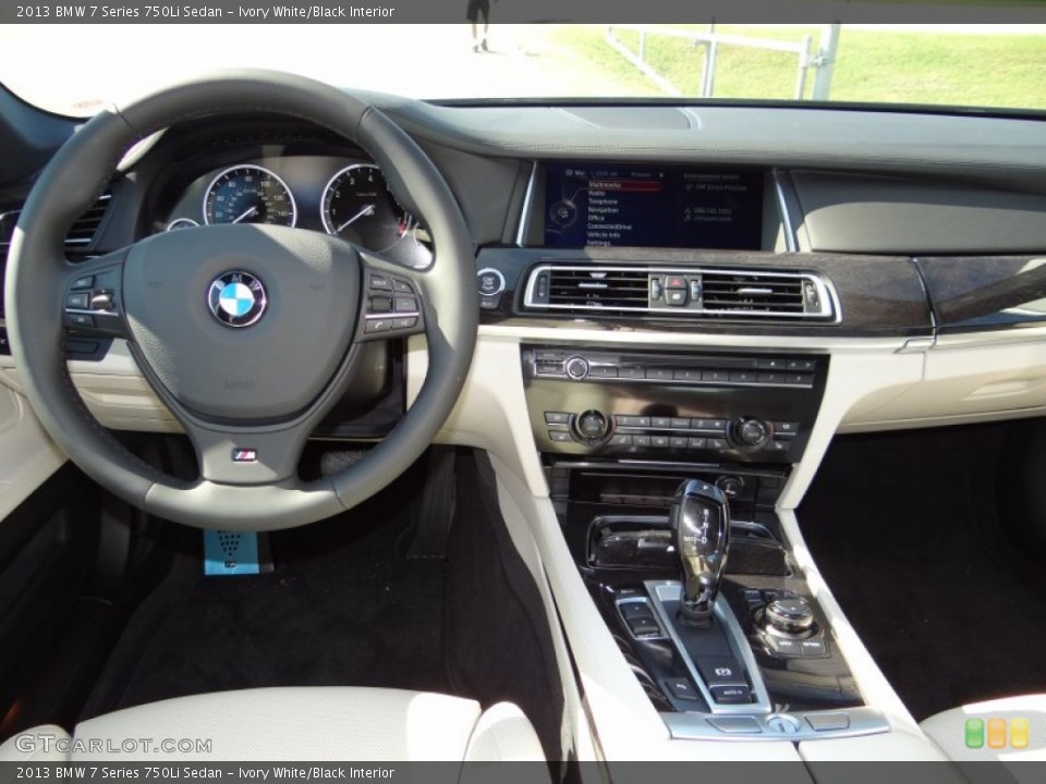 Ivory White/Black Interior Dashboard for the 2013 BMW 7 Series 750Li Sedan #71253015