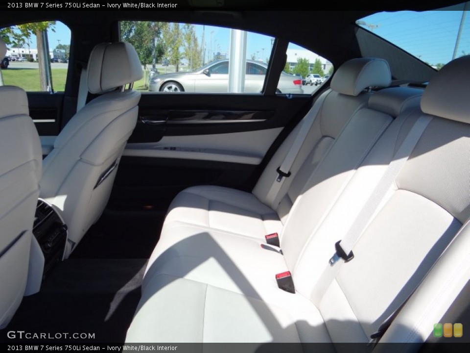 Ivory White/Black Interior Rear Seat for the 2013 BMW 7 Series 750Li Sedan #71253057