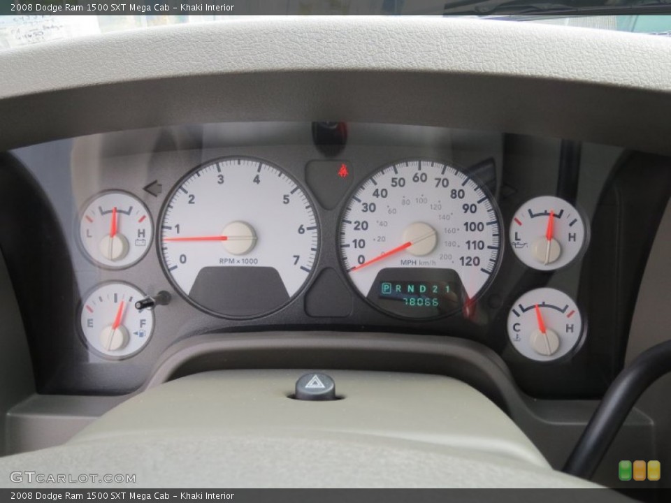 Khaki Interior Gauges for the 2008 Dodge Ram 1500 SXT Mega Cab #71260543