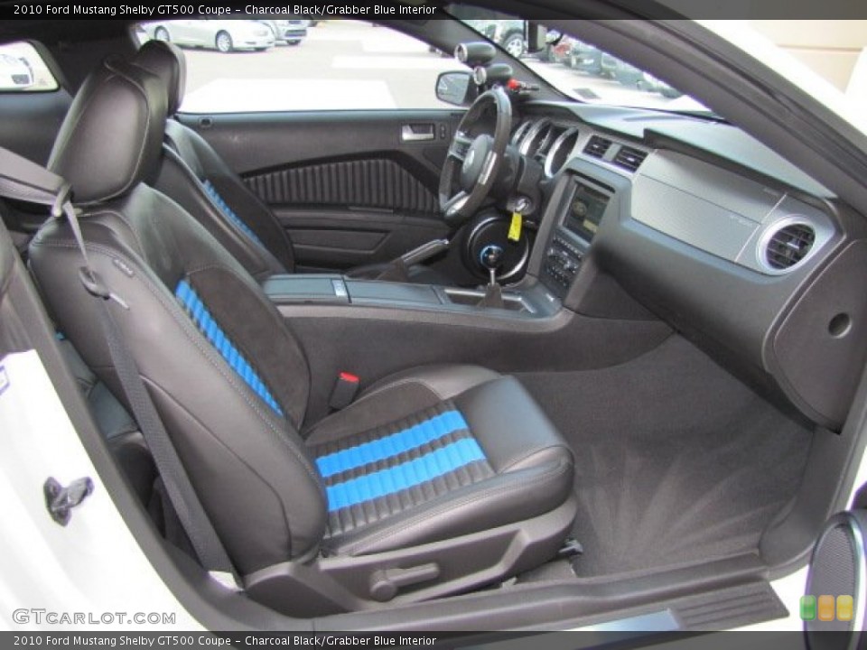 Charcoal Black/Grabber Blue Interior Photo for the 2010 Ford Mustang Shelby GT500 Coupe #71262610