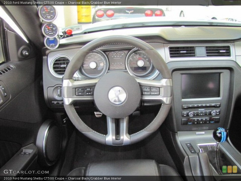 Charcoal Black/Grabber Blue Interior Dashboard for the 2010 Ford Mustang Shelby GT500 Coupe #71262718