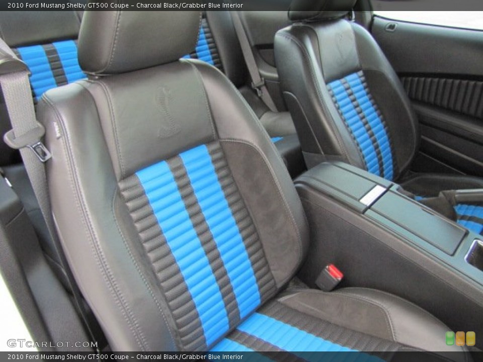 Charcoal Black/Grabber Blue Interior Photo for the 2010 Ford Mustang Shelby GT500 Coupe #71262790