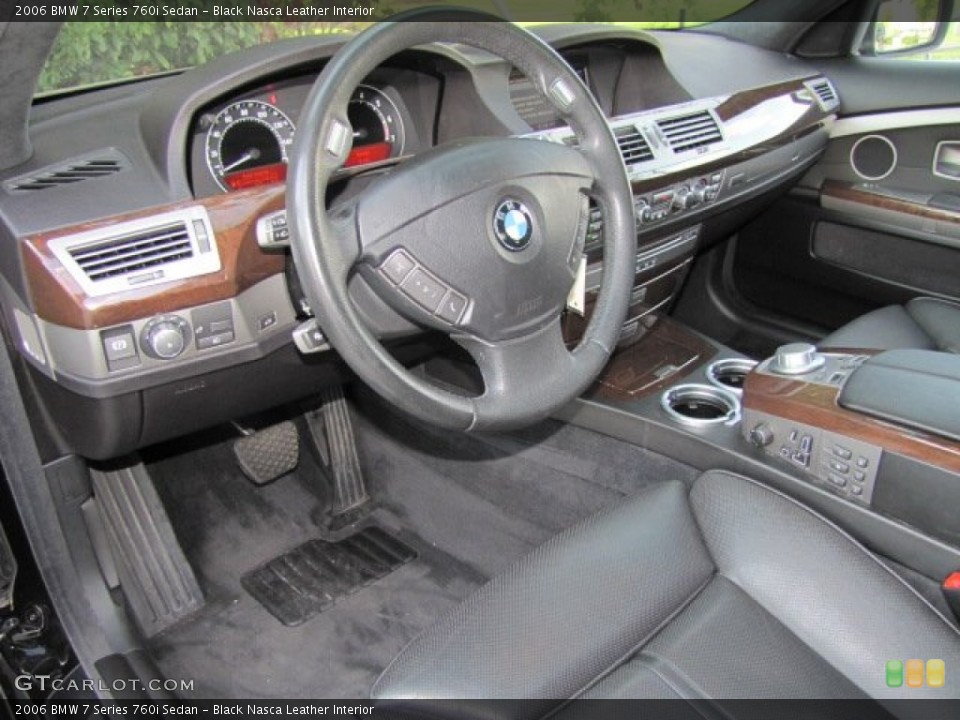 Black Nasca Leather Interior Dashboard for the 2006 BMW 7 Series 760i Sedan #71264059