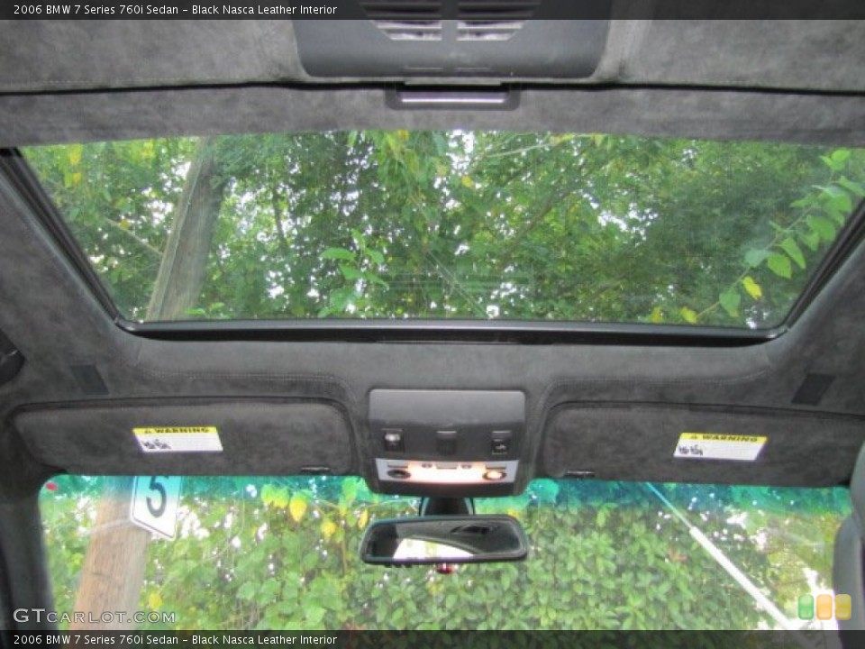 Black Nasca Leather Interior Sunroof for the 2006 BMW 7 Series 760i Sedan #71264290