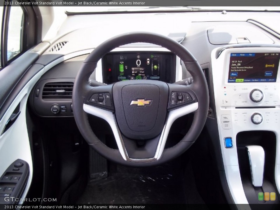 Jet Black/Ceramic White Accents Interior Steering Wheel for the 2013 Chevrolet Volt  #71269488