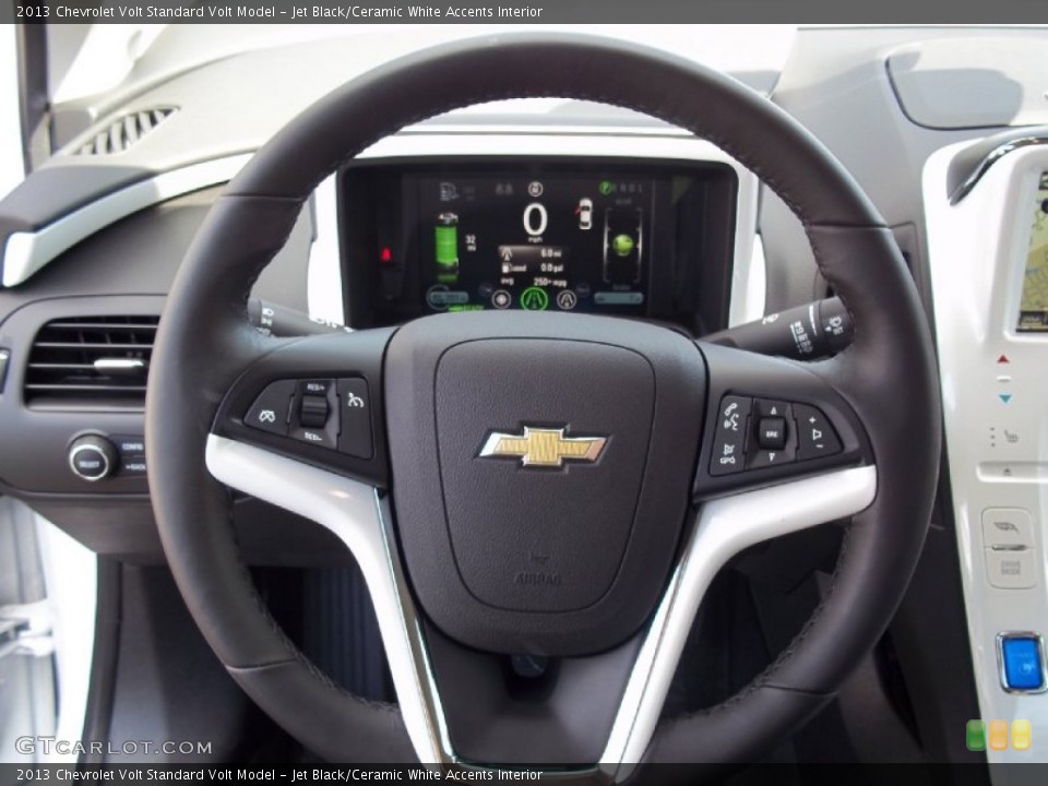 Jet Black/Ceramic White Accents Interior Steering Wheel for the 2013 Chevrolet Volt  #71269513