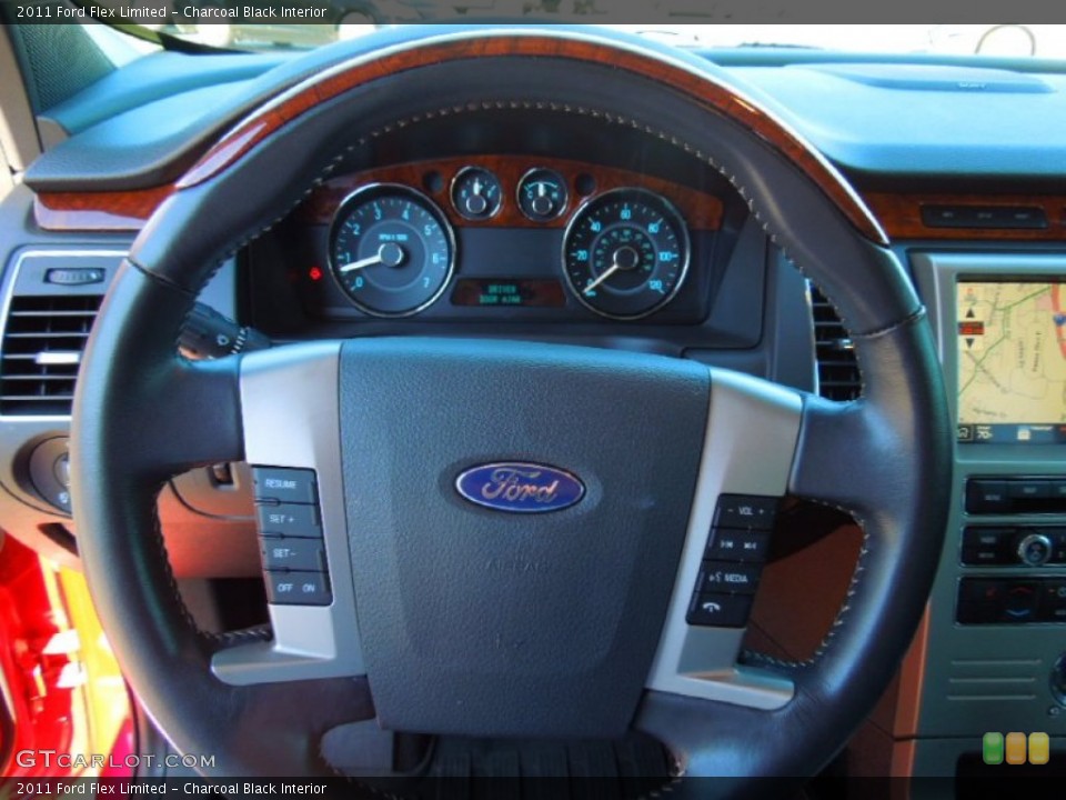 Charcoal Black Interior Steering Wheel for the 2011 Ford Flex Limited #71271730