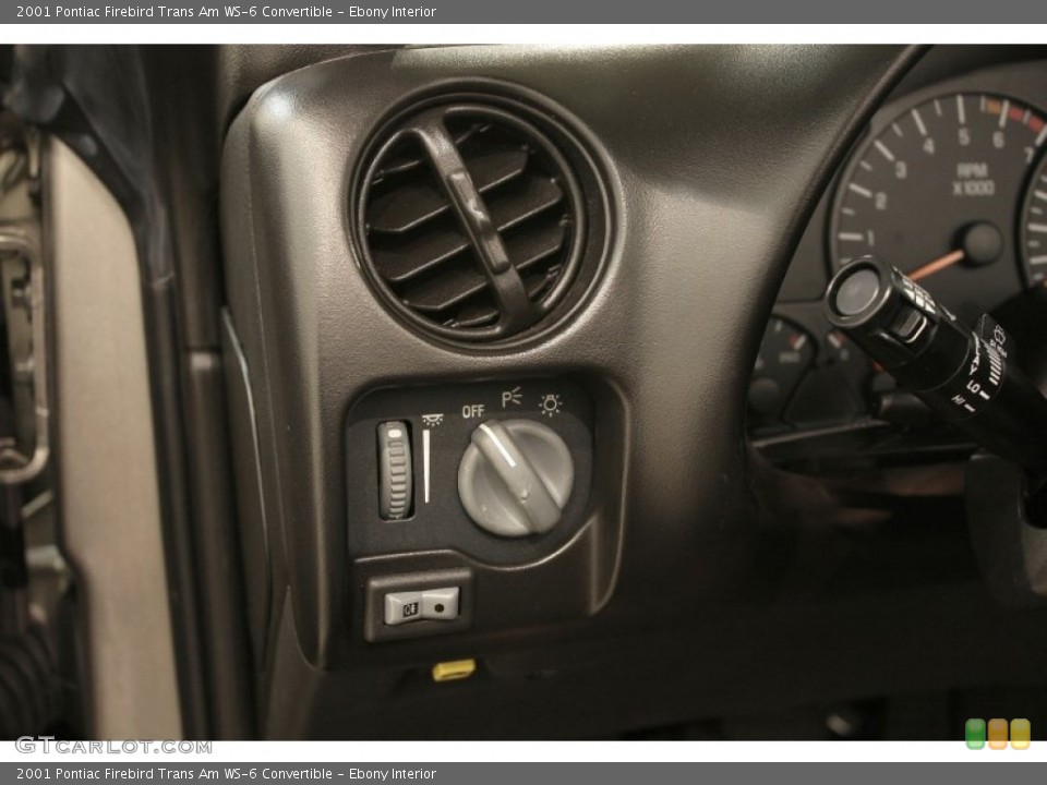 Ebony Interior Controls for the 2001 Pontiac Firebird Trans Am WS-6 Convertible #71275855