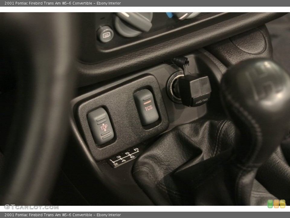 Ebony Interior Controls for the 2001 Pontiac Firebird Trans Am WS-6 Convertible #71275930