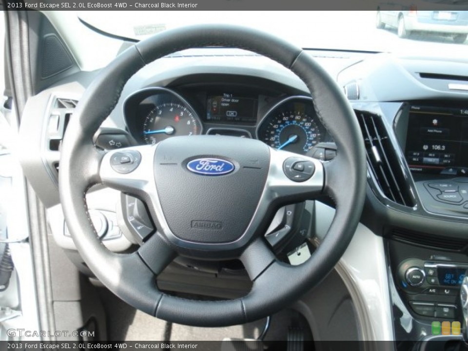 Charcoal Black Interior Steering Wheel for the 2013 Ford Escape SEL 2.0L EcoBoost 4WD #71279431