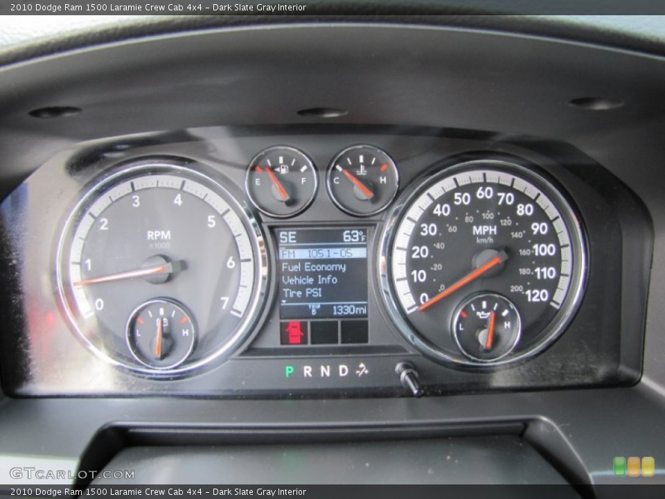 Dark Slate Gray Interior Gauges for the 2010 Dodge Ram 1500 Laramie Crew Cab 4x4 #71280061