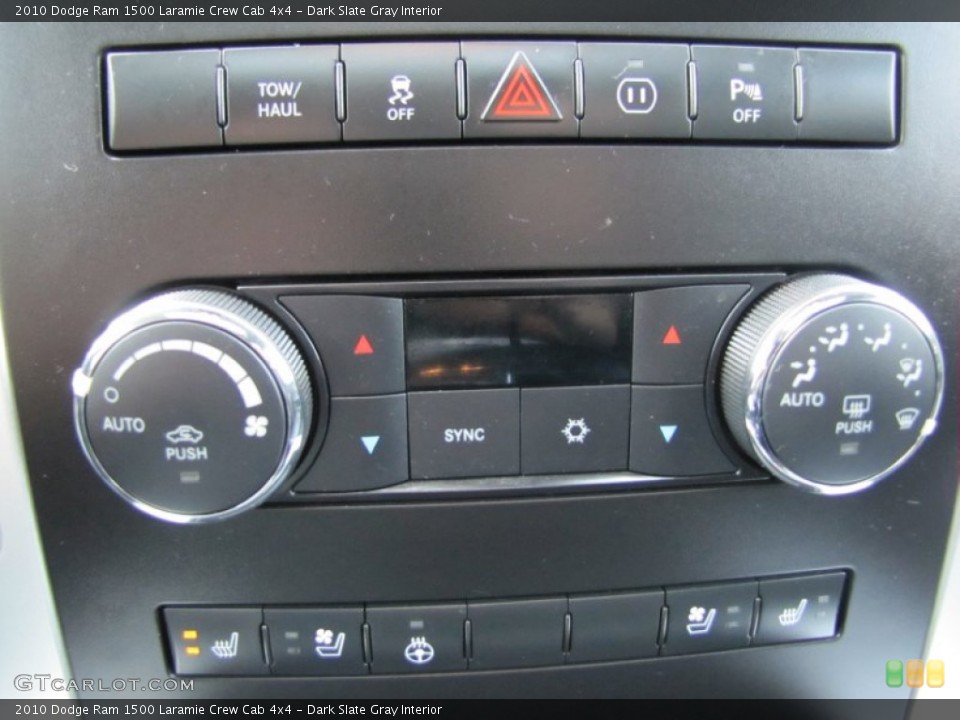 Dark Slate Gray Interior Controls for the 2010 Dodge Ram 1500 Laramie Crew Cab 4x4 #71280076