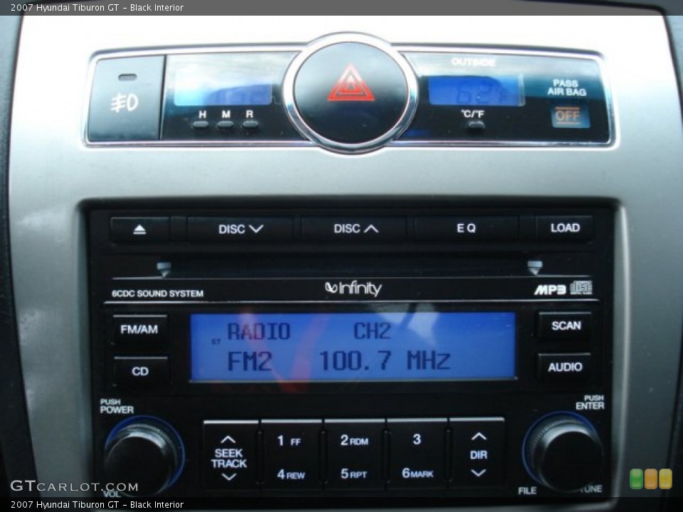 Black Interior Audio System for the 2007 Hyundai Tiburon GT #71280259