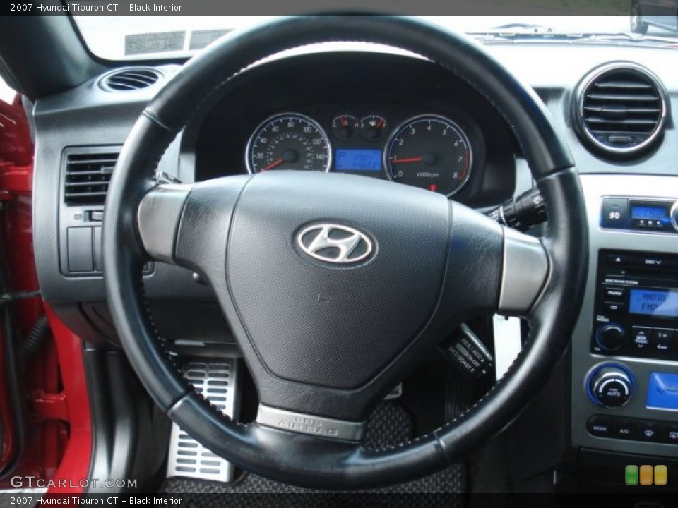 Black Interior Steering Wheel for the 2007 Hyundai Tiburon GT #71280285