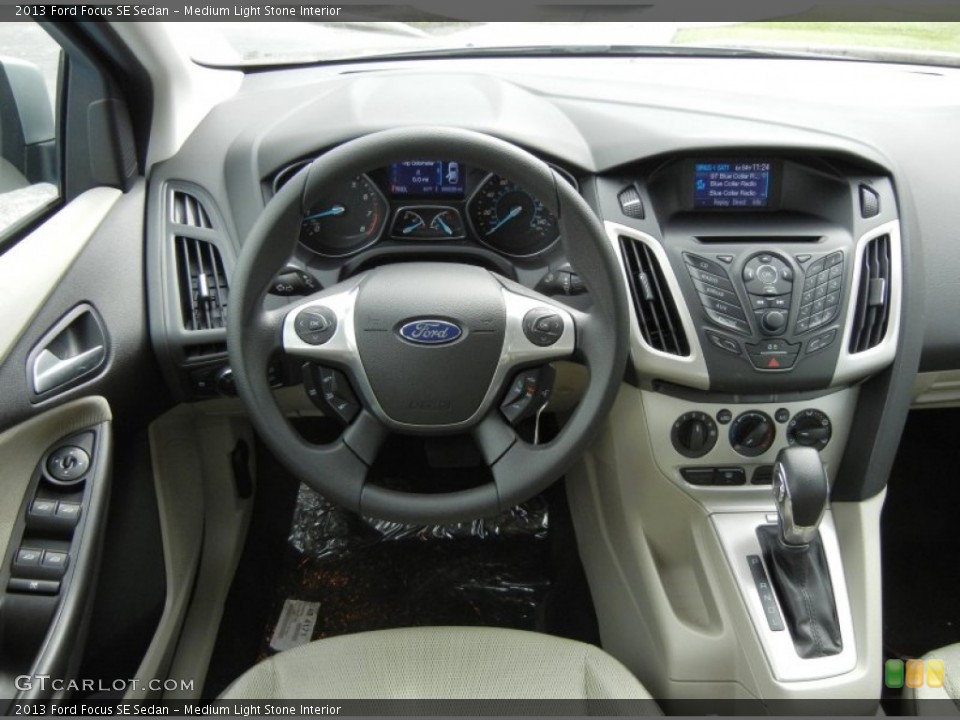 Medium Light Stone Interior Dashboard for the 2013 Ford Focus SE Sedan #71283001