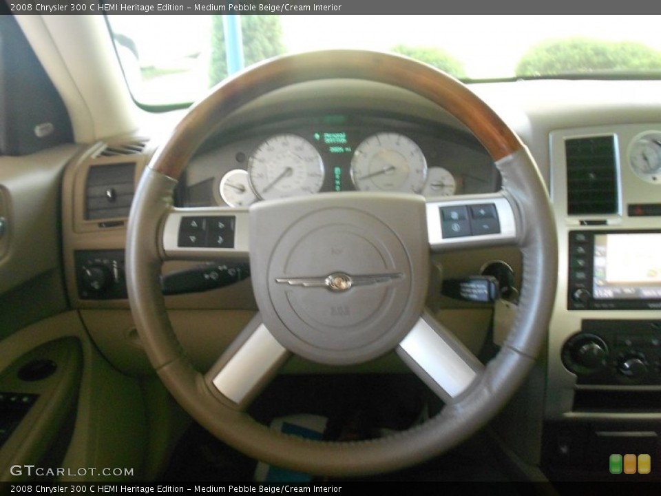 Medium Pebble Beige/Cream Interior Steering Wheel for the 2008 Chrysler 300 C HEMI Heritage Edition #71286593