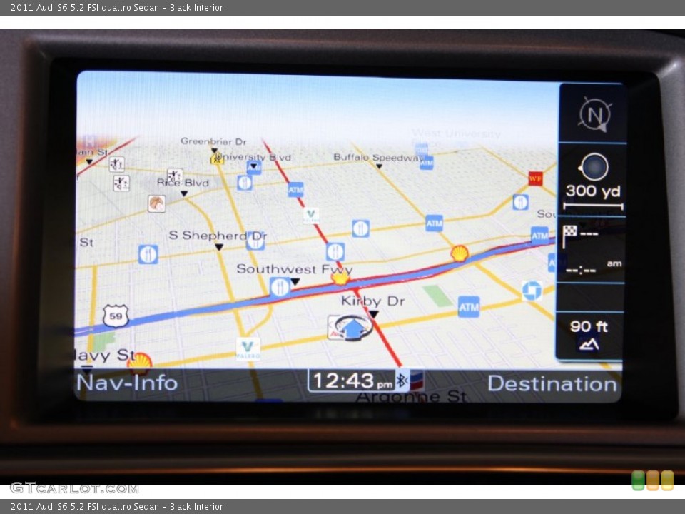 Black Interior Navigation for the 2011 Audi S6 5.2 FSI quattro Sedan #71287819