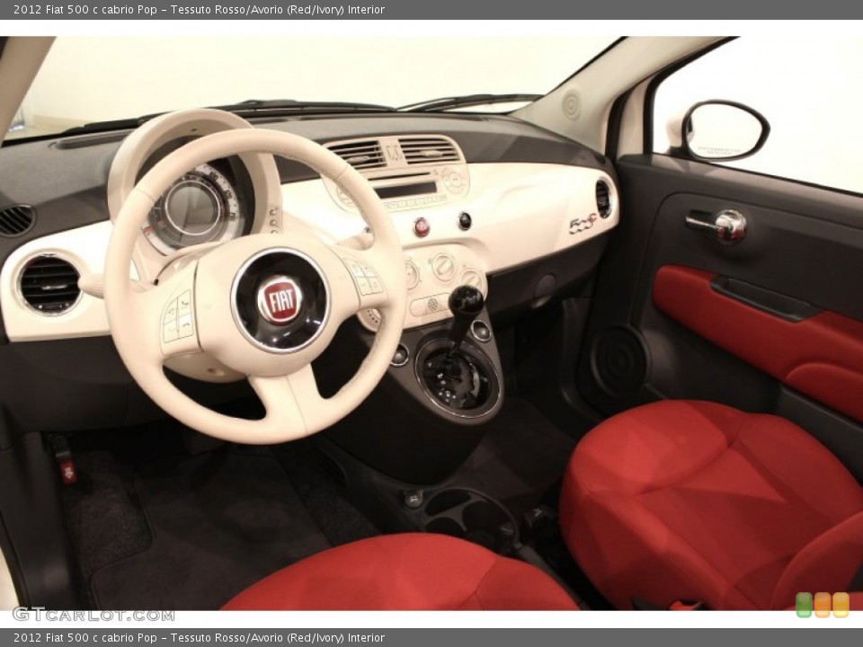 Tessuto Rosso/Avorio (Red/Ivory) Interior Prime Interior for the 2012 Fiat 500 c cabrio Pop #71291650
