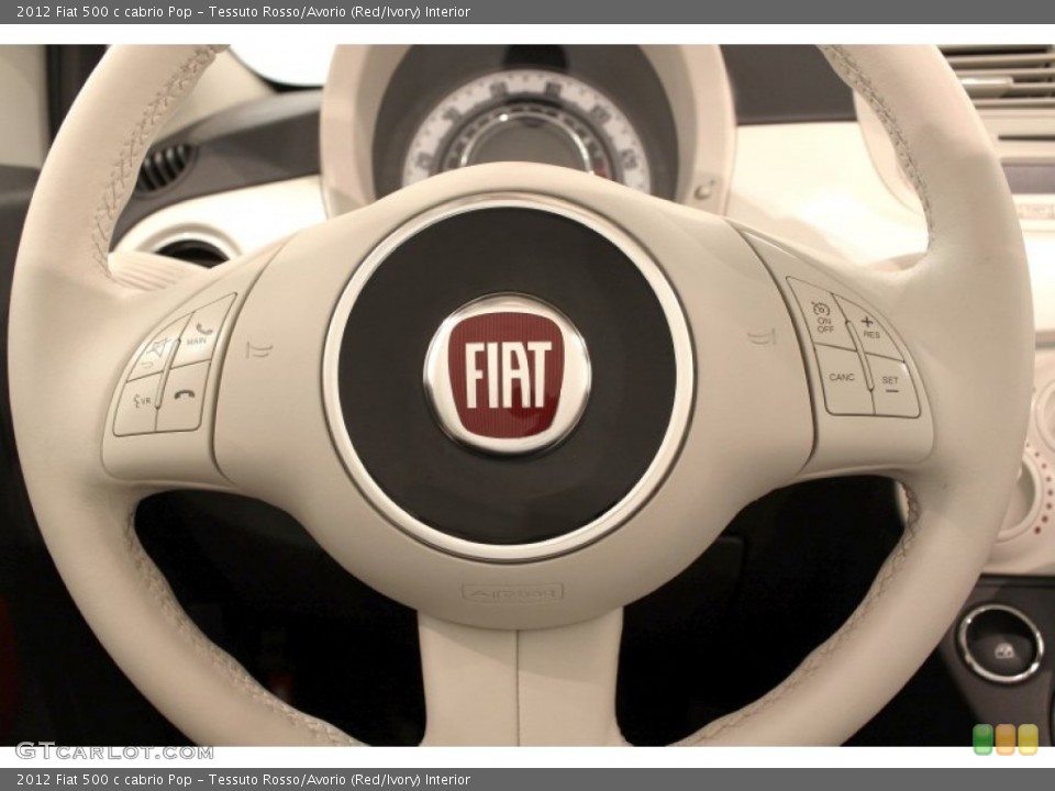 Tessuto Rosso/Avorio (Red/Ivory) Interior Steering Wheel for the 2012 Fiat 500 c cabrio Pop #71291659