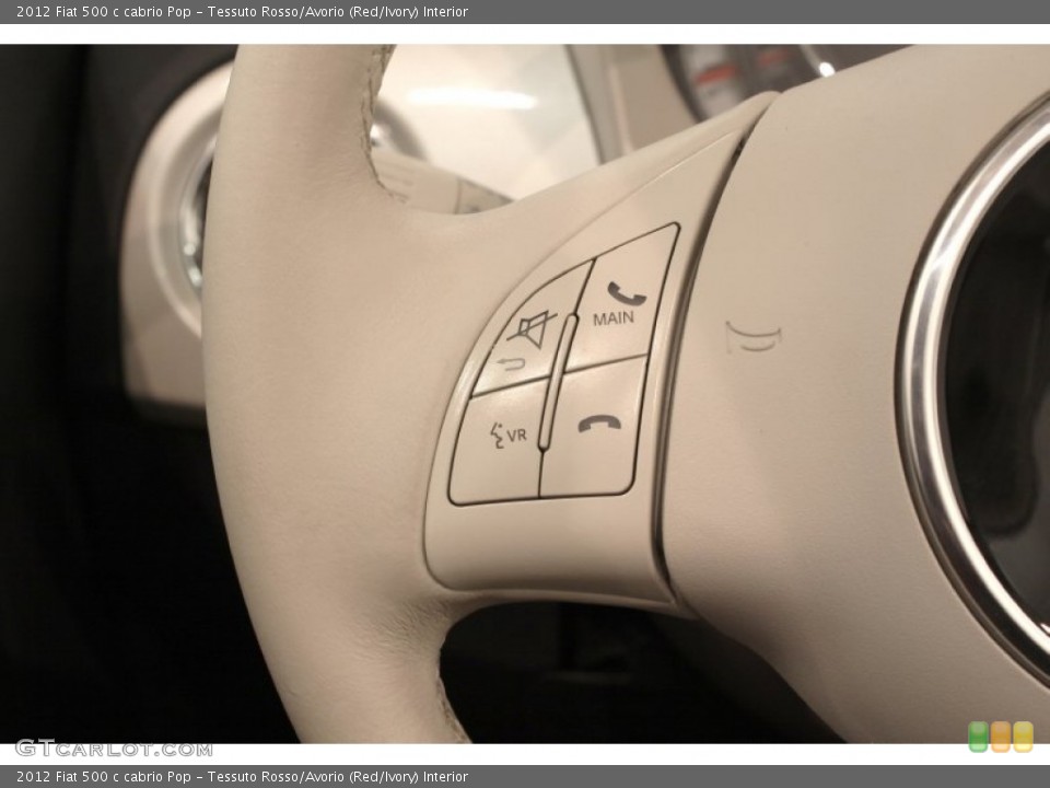 Tessuto Rosso/Avorio (Red/Ivory) Interior Controls for the 2012 Fiat 500 c cabrio Pop #71291670