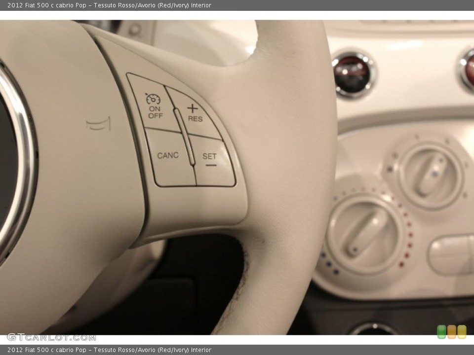 Tessuto Rosso/Avorio (Red/Ivory) Interior Controls for the 2012 Fiat 500 c cabrio Pop #71291677