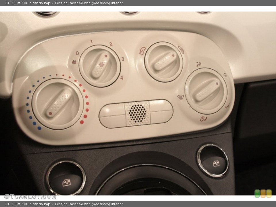 Tessuto Rosso/Avorio (Red/Ivory) Interior Controls for the 2012 Fiat 500 c cabrio Pop #71291722