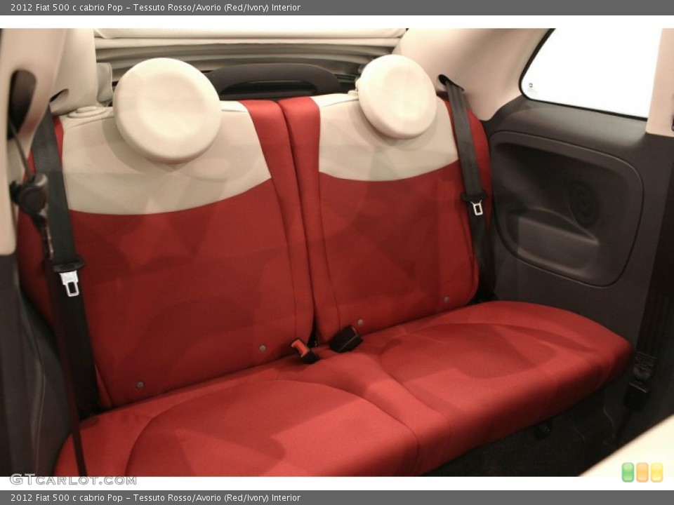 Tessuto Rosso/Avorio (Red/Ivory) Interior Rear Seat for the 2012 Fiat 500 c cabrio Pop #71291752