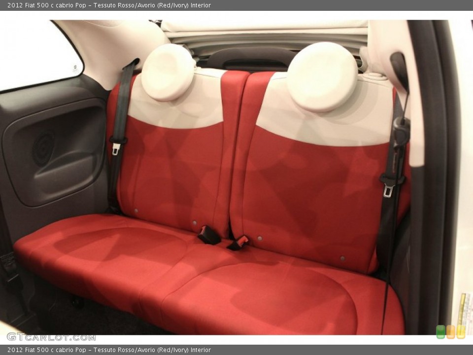 Tessuto Rosso/Avorio (Red/Ivory) Interior Rear Seat for the 2012 Fiat 500 c cabrio Pop #71291761