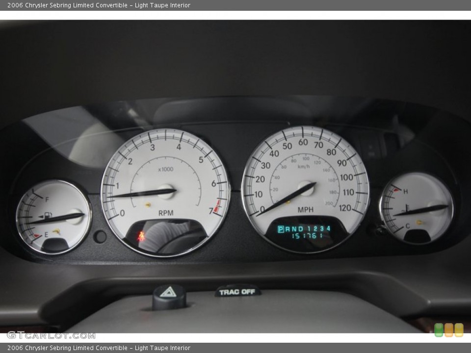 Light Taupe Interior Gauges for the 2006 Chrysler Sebring Limited Convertible #71294935
