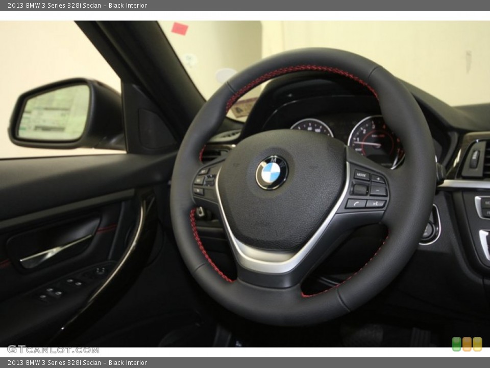 Black Interior Steering Wheel for the 2013 BMW 3 Series 328i Sedan #71298406