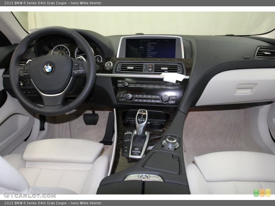 Ivory White Interior Dashboard for the 2013 BMW 6 Series 640i Gran Coupe #71298934