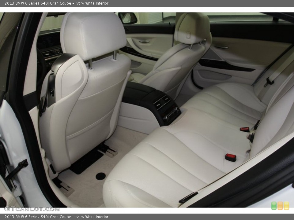 Ivory White Interior Rear Seat for the 2013 BMW 6 Series 640i Gran Coupe #71299120