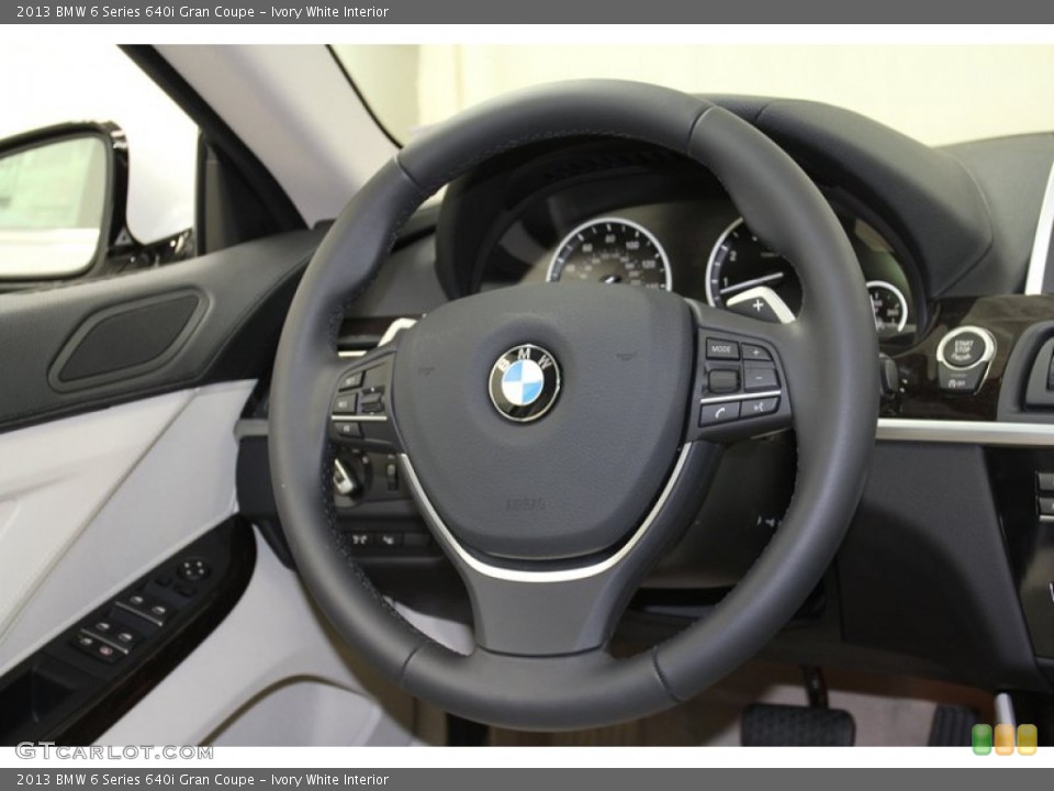 Ivory White Interior Steering Wheel for the 2013 BMW 6 Series 640i Gran Coupe #71299144