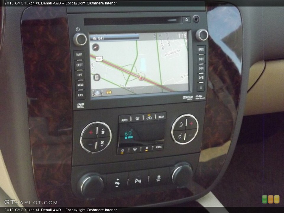 Cocoa/Light Cashmere Interior Controls for the 2013 GMC Yukon XL Denali AWD #71304484