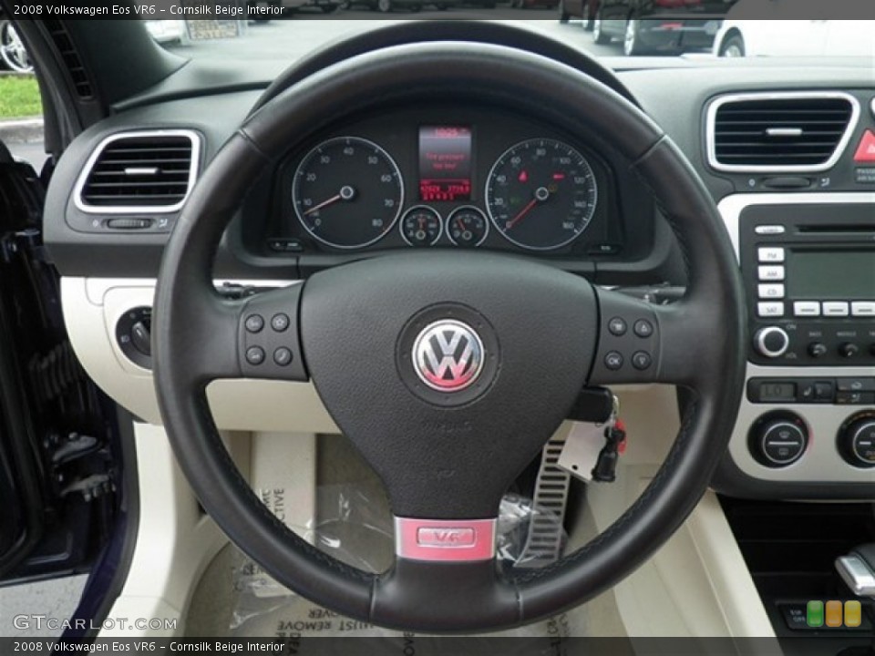 Cornsilk Beige Interior Steering Wheel for the 2008 Volkswagen Eos VR6 #71305363