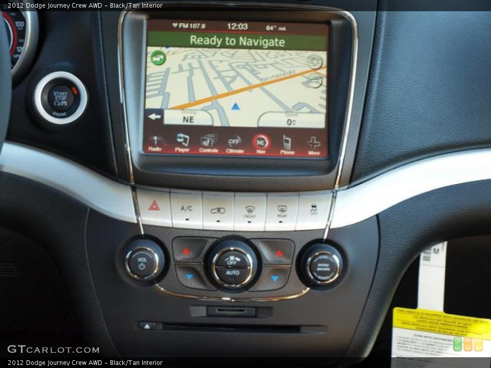 Black/Tan Interior Controls for the 2012 Dodge Journey Crew AWD #71307406