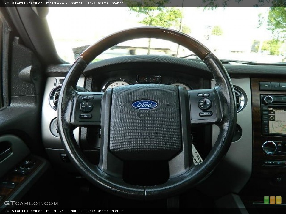 Charcoal Black/Caramel Interior Steering Wheel for the 2008 Ford Expedition Limited 4x4 #71312071