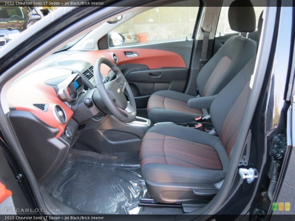 Jet Black/Brick Interior Front Seat for the 2013 Chevrolet Sonic LT Sedan #71317803