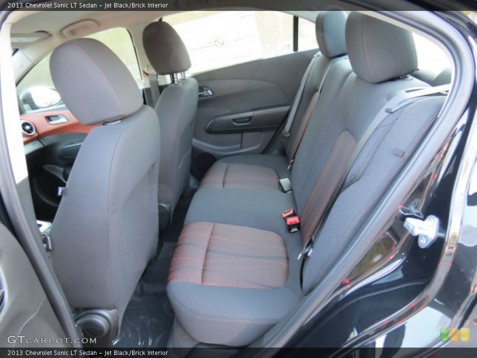 Jet Black/Brick Interior Rear Seat for the 2013 Chevrolet Sonic LT Sedan #71317812