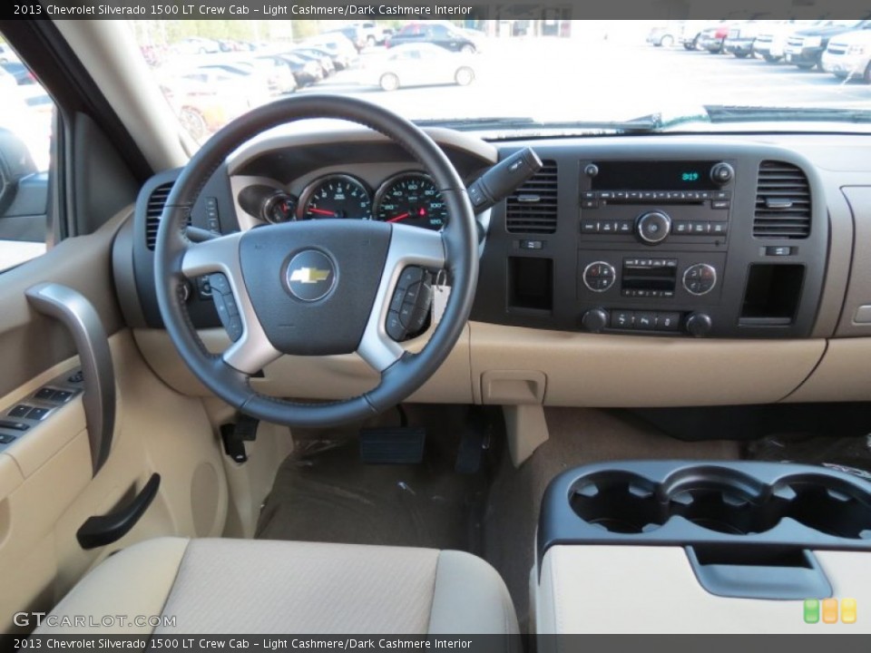 Light Cashmere/Dark Cashmere Interior Dashboard for the 2013 Chevrolet Silverado 1500 LT Crew Cab #71318311